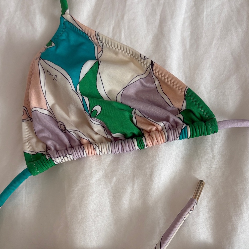 Emilio Pucci Green and Pink Wave Bikini - Picture 4 of 9